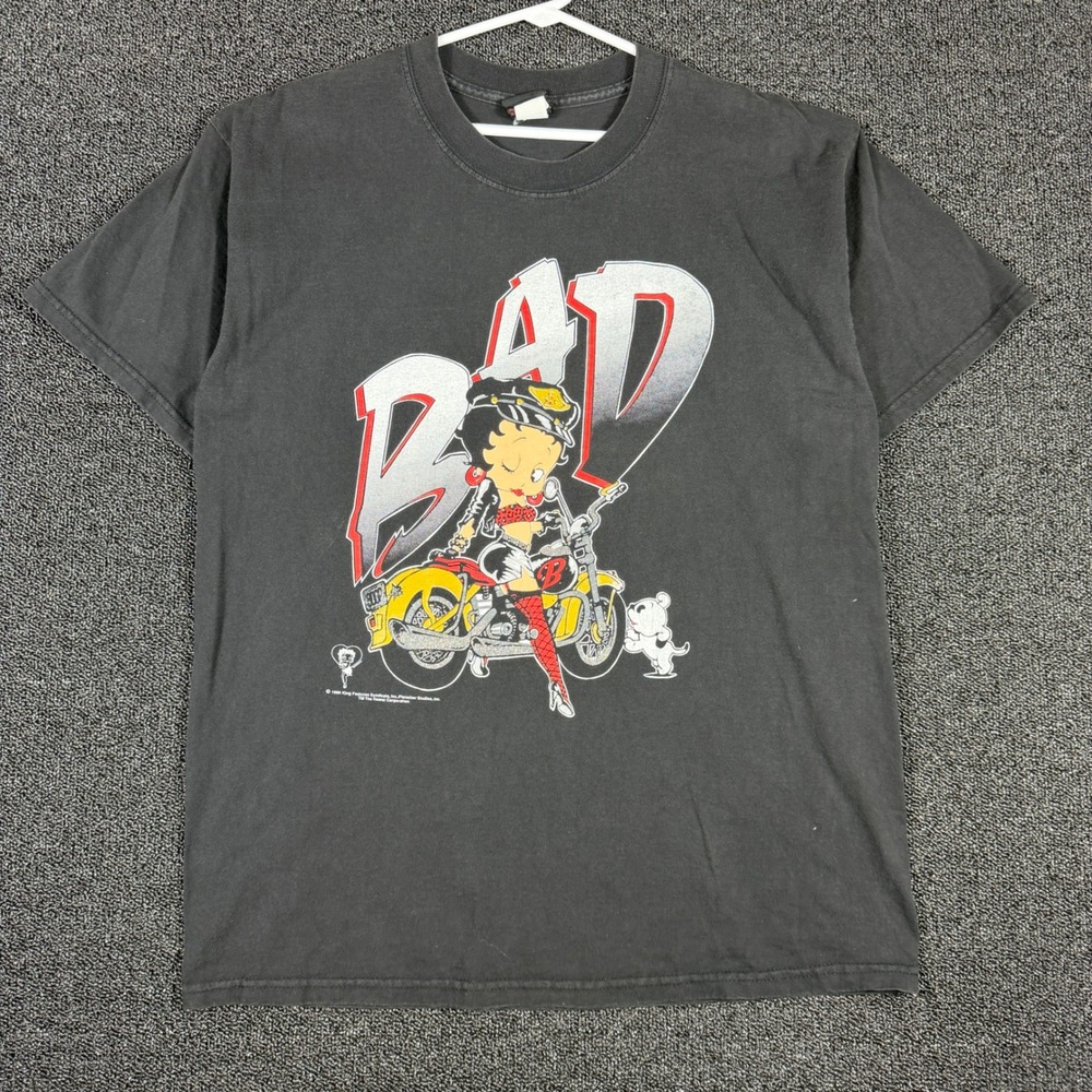 Vintage 1998 Betty Boop "Bad" T Shirt Men's Large Made In USA Bikercore Biker